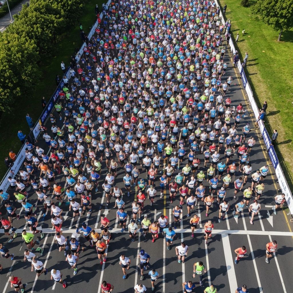 Mass participation event with GPS tracking