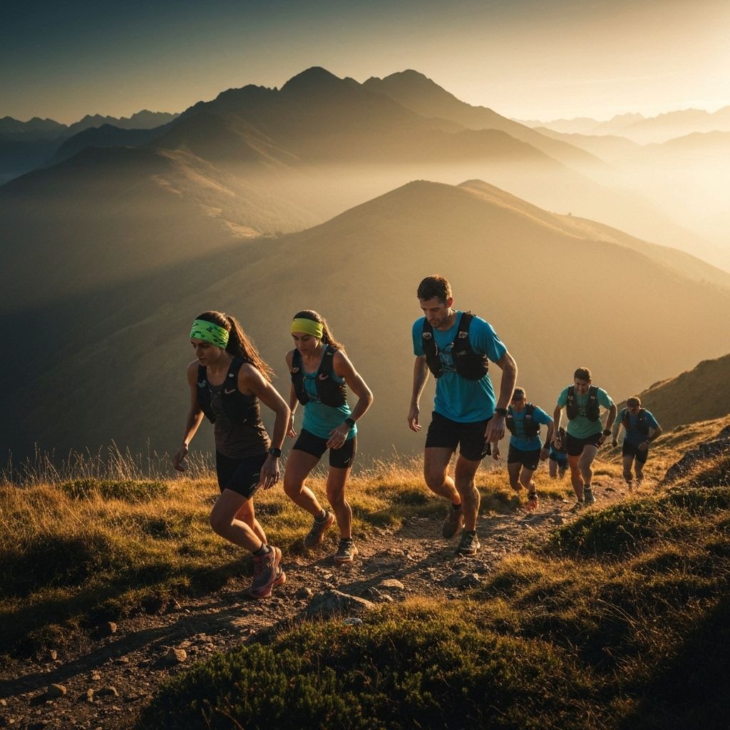People running on hills